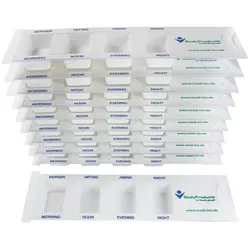 Medi-Inn Medikamentendispenser, für 1 Tag mit 4 Fächern, mit Schiebeblister weiß Standard / 10 Stück