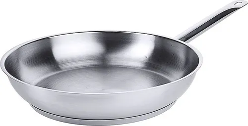 Contacto Bratpfanne 32 cm - Edelstahl 18/10 - Pfanne aus hochwertigem Edelstahl 18/10, seidenmatt gebürstet, mit verkapseltem Sandwichboden für optimale Wärmeverteilung, ideal für Induktionsherde und extra schwere Qualität.