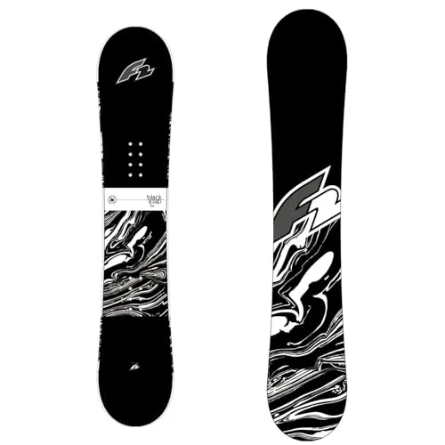 F2 Herren Snowboard Black Deck Freestyle 147 cm – Leichtes Freeride Snowboard für Anfänger und Fortgeschrittene, Schwarz, 2024/25