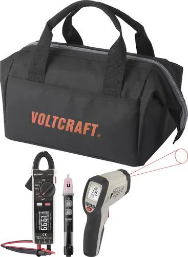 VOLTCRAFT Messgeräteset Klimatechnik - Infrarot-Thermometer und hochpräzise AC/DC Stromzange für umfangreiche Messungen in der Klimatechnik. Ideal für Temperaturdiagnostik und komfortablen Transport in der praktischen Messgerätetasche.