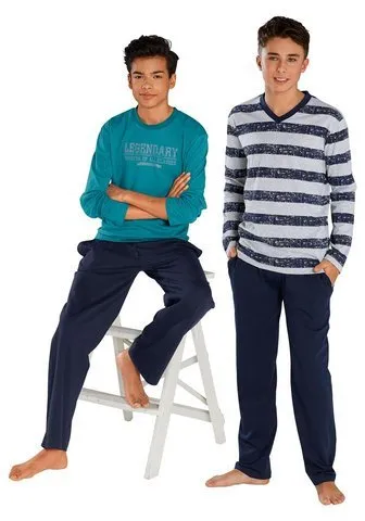 le jogger® Pyjama mit Streifen und Print (4 tlg.) von le jogger