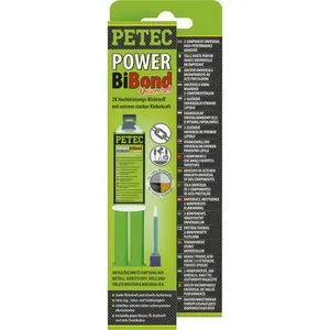PETEC 2-Komponentenkleber POWER BiBond, 24g, 2-K-Klebstoff, Doppelkammerspritze, wasserfest