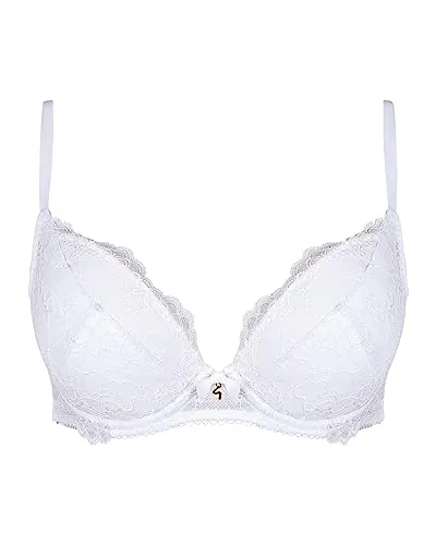 Gossard Damen Plunge BH Superboost Lace Plunge Bra, Weiß, 90G - Klassische BHs für Damen mit exklusivem Schnürdesign und konturiertem Schaumstoffbecher für verbessertes Anheben und Komfort. Ideal für jeden Anlass!