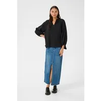 Langarm-Bluse Loose Fit Schwarz von Kaffe
