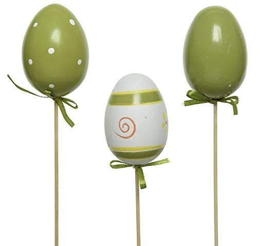 fröhlich Bunte Kunststoff-Dekoeier als Blumenstecker Preis für Set a 6 Stück