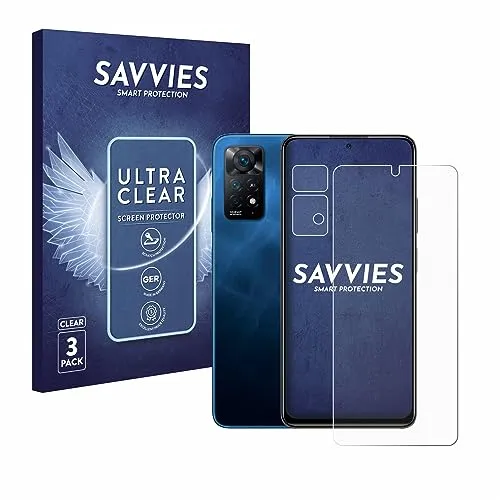 Savvies 6 Stück Schutzfolie für Xiaomi Redmi Note 11 Pro 5G (Display+Kamera) Displayschutz-Folie Ultra-Transparent