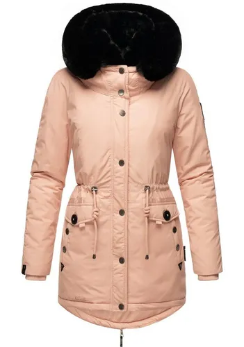 Navahoo Damen Warmer Winterparka Sweety Deluxe Rose, Gr. M - Funktionsjacke mit abnehmbarer Kunstpelz-Kapuze, wasser- und windabweisend, perfekt für kalte Herbst- und Wintertage.