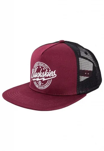Blackskies® Iconic Trucker Snapback Cap – Unisex Baseball Mütze in Weinrot Schwarz - Stylische Blackskies Snapback Cap aus Baumwolle mit Mesh-Einsatz. Verstellbar für optimale Passform (54-60 cm). Ideal für jedes Outfit und jede Jahreszeit – langlebig und komfortabel.