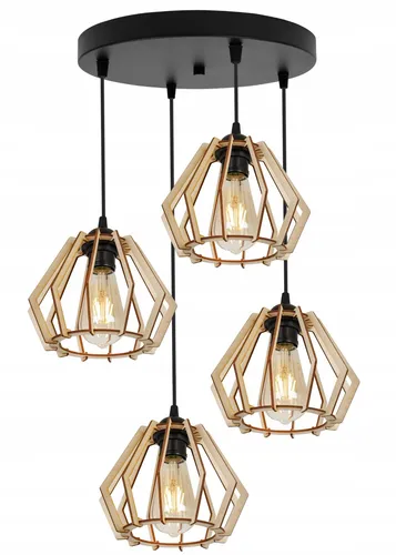 Moderne LED-Deckenhängelampe aus Holz - Lampen: Stilvolle Deckenlampe aus Holz mit energieeffizienten LEDs für eine warme Atmosphäre in jedem Raum.