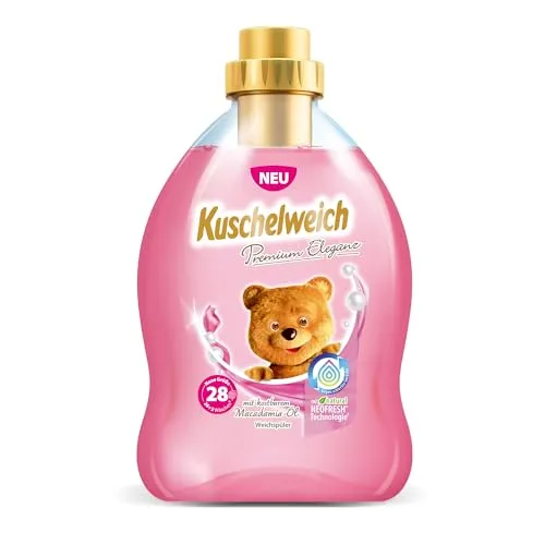 Kuschelweich Premium Weichspüler - 750 ml für 28 Wäschen, kuschlig-weich, hautverträglich, mikroplastikfrei - Eleganz