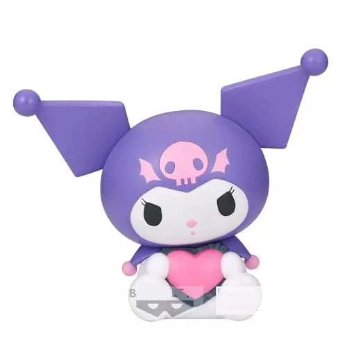 Sanrio Kuromi Softmates Figur 14cm - Spielfigur von Banpresto, ca. 14 cm groß, aus PVC und mit Display-Ständer. Perfekt für Sanrio-Fans und Sammler!