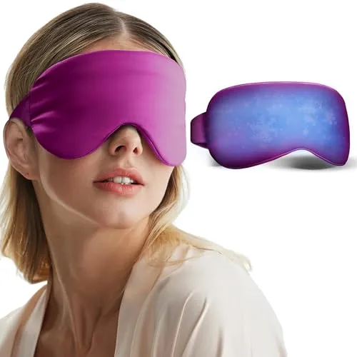 Kühlmaske Gesicht, Kühlbrille für Augen, Gesicht & Migräne | Wiederverwendbare Augenmaske Kühlend, Komfortable Kühlende Augenpads Gel-Augenmaske mit Verstellbare Band, Für Damen & Herren