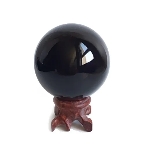 Obsidian-Kristallkugel (5,6 cm) für Fengshui, Meditation, Steinheilkunde, Wahrsager-Kugel, Innendekoration, 100% natürlich & echt