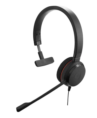 Jabra Evolve 20 MS Mono USB NC - Komfortables Überkopfbügel-Headset mit Noise-Cancelling für konzentriertes Arbeiten