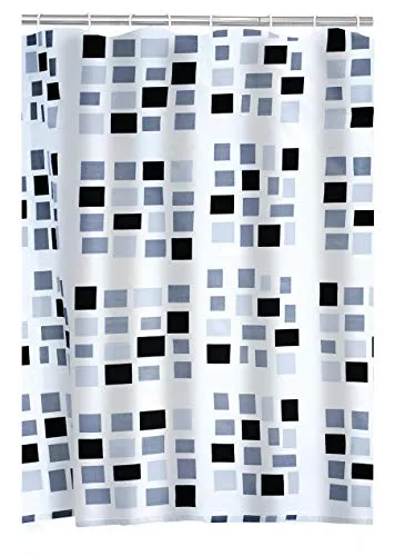 RIDDER Duschvorhang Textil Stones schwarz, grau 180x200 cm