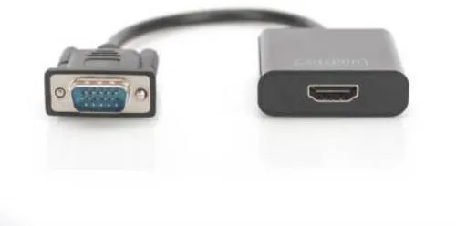 Digitus AV Konverter DA-70473 - VGA zu HDMI 1920 x 1080 Pixel, kompakt und ideal für HD-Videoübertragung