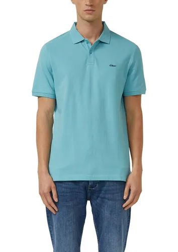 s.Oliver Poloshirt Kurzarm Blau M (46/48) - Legeres Poloshirt aus 100% Baumwolle im modernen Piqué-Stil. Mit Kragen und Knopfleiste, ideal für entspannte Anlässe. Maschinenwaschbar bei 30 Grad.