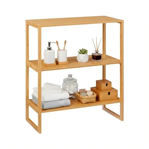 Modulares Bambusregal 2 Ebenen 84x69,7x20cm von 7house von 7H SEVEN HOUSE