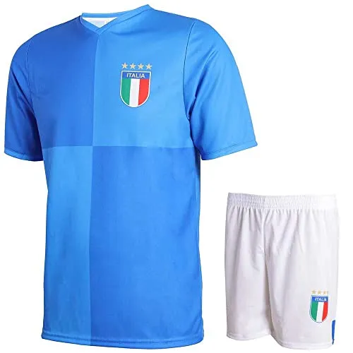 Italien Fußball Trikot Set Heim 2024-2025 - Kinder und Erwachsene - Jungen - Sportsachen - Geschenk - Sport t Shirt - Sportbekleidung - Größe XL