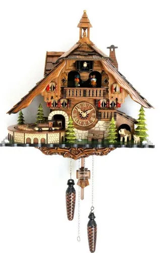 Clockvilla Hettich Kuckucksuhr Schwarzwaldhaus - Kunstvolle Wanduhr im traditionellen Schwarzwaldhaus-Design, mit präzisem Quarzwerk und charmanten Details für ein gemütliches Wohnambiente.