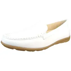 Gabor Mokassin Glattleder Weiß 40 EU - Halbschuhe aus hochwertigem Glattleder, ideal für einen lässigen Look, mit bequemem Schlupfschuh-Design und 2 cm Blockabsatz für angenehmen Tragekomfort.