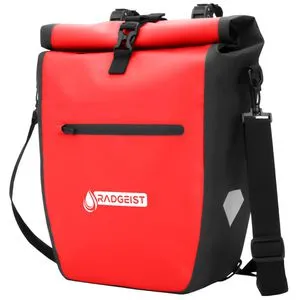 Radgeist Gepäckträgertasche PRD-20-53, rot, 20 Liter, wasserdicht und reflektierend - Praktische Gepäckträgertasche mit 20 Litern Volumen, wasserdichtem Design und reflektierenden Elementen für mehr Sicherheit. Ideal für den täglichen Einsatz am Fahrrad, auch als Umhängetasche nutzbar.