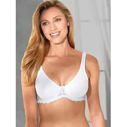 Bügel-BH WÄSCHEPUR, Damen, Gr. 80, Cup C, weiß, 82% Polyamid, 18% Elasthan, BHs BH Spitzenwäsche Bügel-BH Spitzen-BH T-Shirt-BH