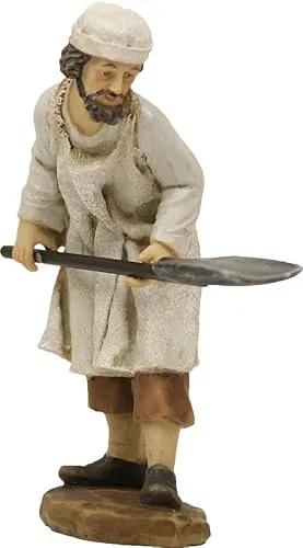 FADEDA 2X Bäcker mit Brotschieber/Höhe:11 cm/handbemalt/detailgetreue Krippen Figuren