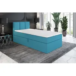 Boxspringbett Jugendbett NASI 90x200 (Links) mit Bettkästen und Bonell-Matratze