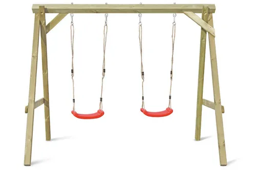 Doppel Schaukel Premium aus Holz, B300xT190cm - Robuste Holzschaukel mit 1.2 Kantholz, ideal für den Garten und sorgt für unvergessliche Spielstunden im Freien.