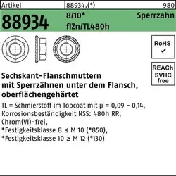 Reyher 6kt.-Flanschmuttern M12 (100 Stück) - Vierkantmuttern, hochwertige Flanschmuttern für sicheren Halt, ideal für verschiedene Anwendungen, hergestellt in Deutschland.