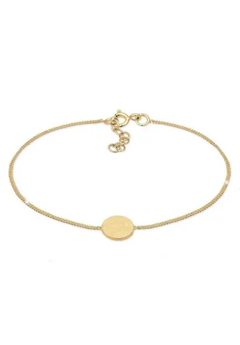 Elli Armband Kreis Plättchen Matt Basic Geo 925 Silber goldfarben - Elegantes Armschmuck aus 925 Silber, mattiertes Design in Goldfarbe, ideal für jeden Anlass, 16 cm lang mit sicherem Federringverschluss.