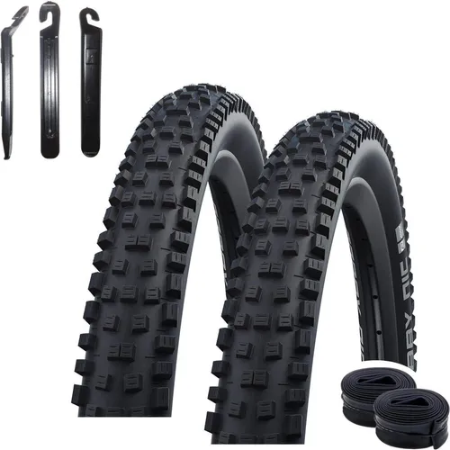 Schwalbe Nobby Nic Addix Performance E-50 Fahrradreifen Fahrradmantel 57-622 ( 29 x 2,25 ) + 2 Schwalbe SV19 Schläuche inkl. 3 Reifenheber 2 x
