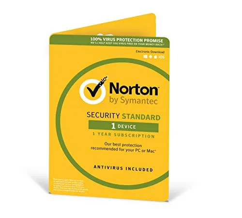 Norton Security - 1 Gerät für 1 Jahr - Effektiver Schutz vor Cyberkriminalität: Norton Antivirus schützt 1 PC, Mac oder Smartphone mit schneller, ressourcenschonender Technologie und automatischen Updates.