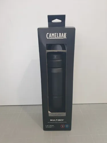 Camelbak Thermoflasche MultiBev - Isolierte Edelstahl Trinkflasche und Thermosbecher, schwarz - Thermobehälter mit 500 ml Fassungsvermögen, hält Getränke länger warm oder kalt und ist ideal für unterwegs.