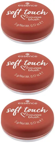 Essence Rouge soft touch mousse blush, 3-tlg., Ebenmäßiger und matter Look, zartes Puder-Finish, variable Deckkraft.