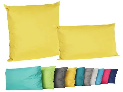 JACK 2er Set Outdoor Lounge Kissen Set 45x45cm + 30x50cm in gelb von JACK