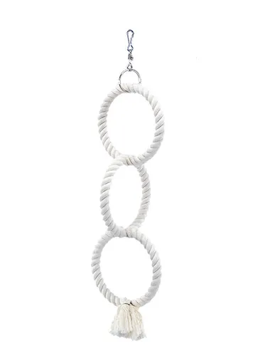 Nobby  Cage Toy, 3 Kletterringe Baumwolleweiss klein; 48/14 cm Sittiche Vögel