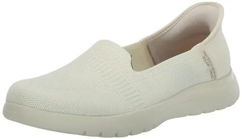 Skechers Damen Brogues Cremeweiß, 41 EU - Slipper & Mokassins für Damen mit flexiblem Traktionslaufsohle und stylischem Funktionsgewebe für optimalen Komfort und lässigen Look.