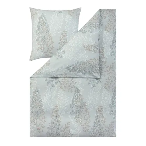Estella Edelflanell Bettwäsche Merano 5475-614 Rispen Blau 135x200 - Hochwertige Bettwäsche aus 100% Baumwolle für kuschelige Nächte. Die Edelflanell-Oberfläche sorgt für Wärme und Komfort im Winter. Pflegeleicht und mit verdecktem Reißverschluss.