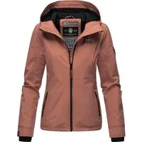 MARIKOO Damen Übergangsjacke B862 - Leicht gefüttert mit Kapuze - Funktionsjacken für den Herbst, mit hochstehendem Kragen, zwei Reißverschlusstaschen und einer Innentasche für Handy – ideal für stilvolle und praktische Outfits.