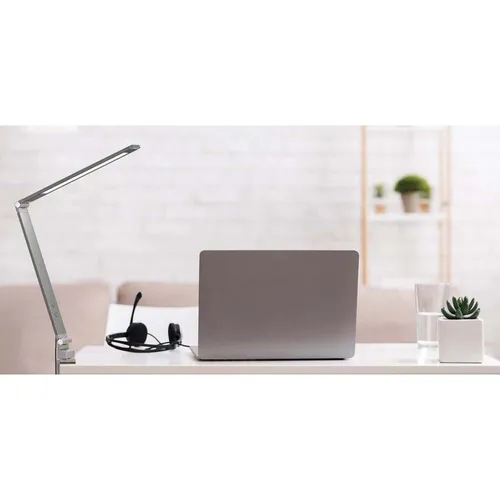 Dimmbare Klemmstrahler Tischleuchte LED in Anthrazit - Tischleuchte mit verstellbarem Arm und 4-stufigem Sensordimmer, ideal für flexibles Arbeiten und gemütliche Beleuchtung. Perfekt für Schreibtische!