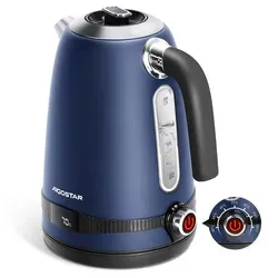 Aigostar Wasserkocher 1,7 L mit Temperatureinstellung 40-100°C - Hochwertiger Wasserkocher mit einstellbarer Temperatur und Warmhaltefunktion. Ideal für die Zubereitung verschiedener Getränke. Aus lebensmittelechtem Edelstahl für reines Wasser und einfache Reinigung.
