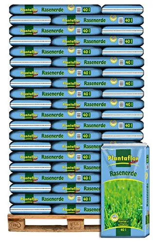HaGaFe Plantaflor Plus Rasenerde Spezial Erde für Rasen Neuanlagen und Ausbesserungen 60x 40 Liter (1 Palette)