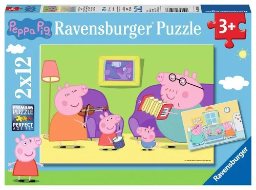 Ravensburger 07596 Kinderpuzzle Zuhause bei Peppa Teileanzahl 2x12