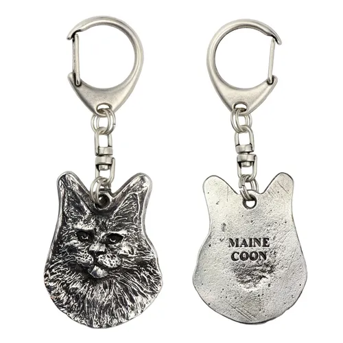 Maine Coon - versilberter Katzen-Schlüsselanhänger, Taschenschmuck, Rucksackanhä