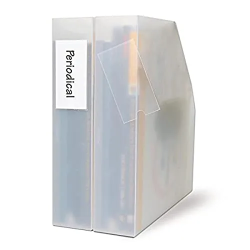 Djois, 10320 — Permanent self-adhesive label holder for documents, folders, files, boxes, shelves and office organization, 35 × 75 mm (transparent), pack of 12