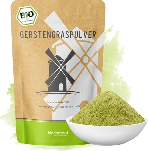 Gerstengraspulver 250 g | gemahlenes Gerstengras | 100% naturrein ohne Zusätze | bioKontor