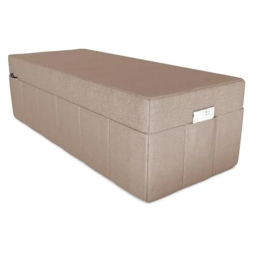 POKAR Husse für 3-teilige Faltmatratze Camping Matratze Gästematratze Feldbett Klappbett Gästebett Bodenmatratze Schlafmatratze 160 x 195 x 15 cm, Beige