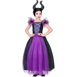 W WIDMANN MILANO Party Fashion - Kinderkostüm Malefizia, bezaubernde Böse Fee für Halloween und Märchenfeste, Größe 164 cm